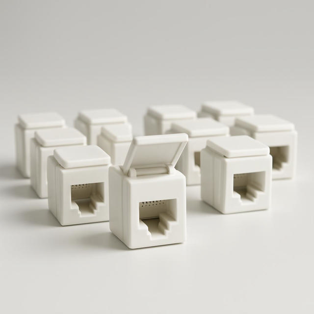 Excel Cat6 UTP Tool-less Keystone Jack, White, 10-Pack